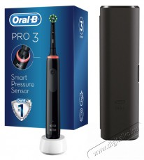 Oral-B Pro 3 3500 (80828267) elektromos fogkefe, 3D tisztítás, 3 program, 1 töltő, 1 fogkefe fej, Utazótáska, Fekete + 2 fej Szépségápolás / Egészség - Száj / fog ápolás - Elektromos fogkefe - 503151