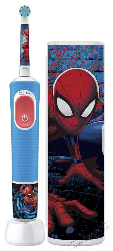 Oral-B Pro Kids Spiderman elektromos fogkefe gyerekeknek, , 2D tiszt&iacute;t&aacute;s, 2 program, 1 v&eacute;g, 4 matrica, utaz&oacute;k&eacute;szlet, K&eacute;k Sz&eacute;ps&eacute;g&aacute;pol&aacute;s / Eg&eacute;szs&eacute;g - Sz&aacute;j / fog &aacute;pol&aacute;s - Elektromos fogkefe - 503150