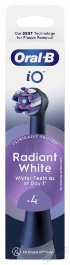Oral-B iO fogkefefej Radiant White 4 db - fekete Szépségápolás / Egészség - Száj / fog ápolás - Elektromos fogkefe - 505329