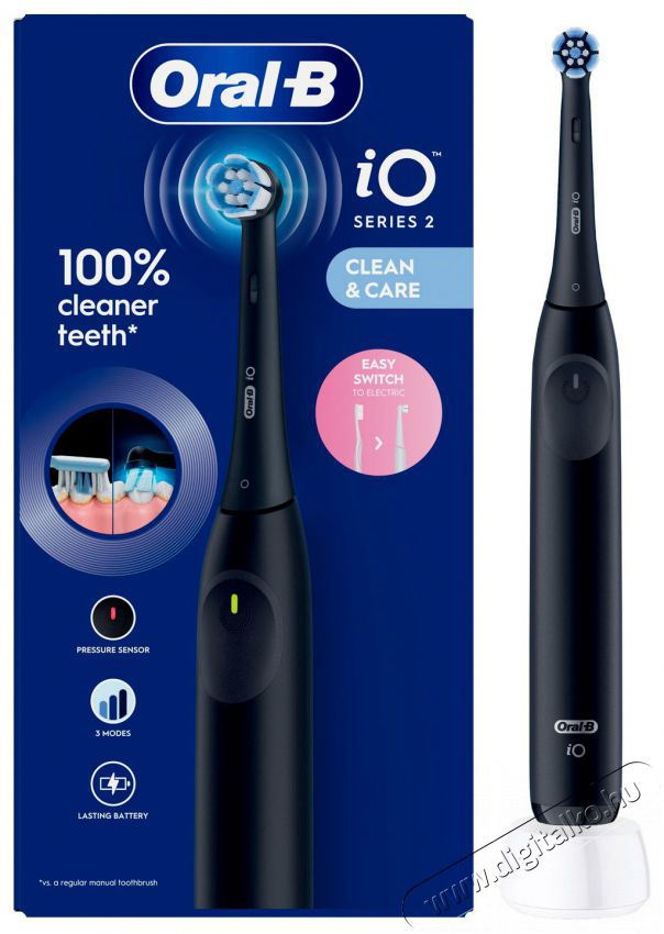 Oral-B iO 2 Black Elektromos fogkefe Sz&eacute;ps&eacute;g&aacute;pol&aacute;s / Eg&eacute;szs&eacute;g - Sz&aacute;j / fog &aacute;pol&aacute;s - Elektromos fogkefe - 525458