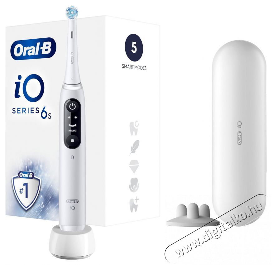 Oral-B iO Series 6s White Elektromos fogkefe Sz&eacute;ps&eacute;g&aacute;pol&aacute;s / Eg&eacute;szs&eacute;g - Sz&aacute;j / fog &aacute;pol&aacute;s - Elektromos fogkefe - 525465