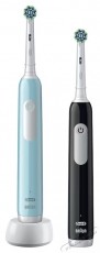 Oral-B Pro elektromos fogkefe készlet, 3D tisztítás, 3 program, 1 kefefej, fekete/kék, 2 db Szépségápolás / Egészség - Száj / fog ápolás - Elektromos fogkefe - 531181