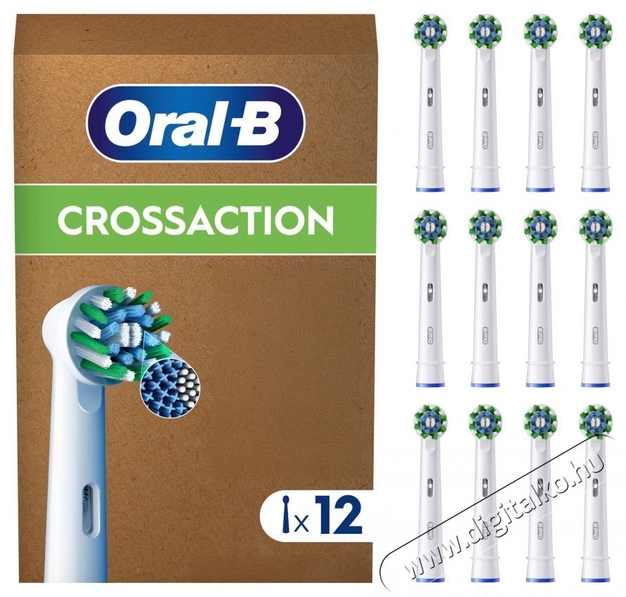 Oral-B Cross Action elektromos fogkefe fej, 12 db Sz&eacute;ps&eacute;g&aacute;pol&aacute;s / Eg&eacute;szs&eacute;g - Sz&aacute;j / fog &aacute;pol&aacute;s - Kieg&eacute;sz&iacute;tő - 540530