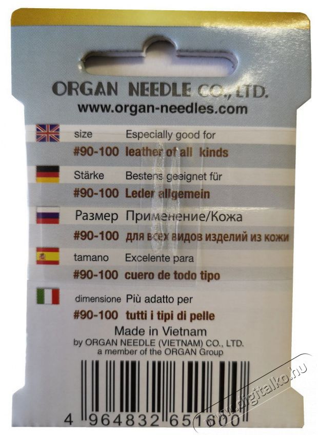 Organ LEATHER Tű H&aacute;ztart&aacute;s / Otthon / K&uuml;lt&eacute;r - Varr&oacute;g&eacute;p - 525477