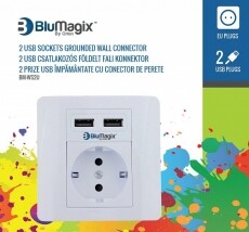 Orion BM-WS2U földelt fali konnektor 2 USB csatlakozóval Háztartás / Otthon / Kültér - Világítás / elektromosság - Hálózati elosztó / hosszabbító / adapter - 305756