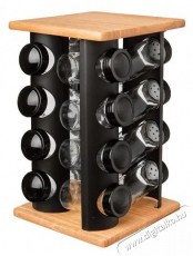 Orion Fűszertartó, üveg/műanyag 16 db + állvány fa/fém BLACK Konyhai termékek - Konyhai eszköz - Egyéb konyhai eszköz - 527618