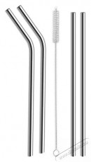 Orion Rozsdamentes acél szívószál, 18 cm, 4 db, tisztítókefével Konyhai termékek - Konyhai eszköz - Egyéb konyhai eszköz - 528806