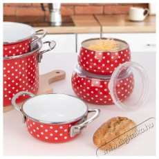 Orion Zománcozott tál + fedő, pöttyös, 15,5 cm Konyhai termékek - Egyéb / Konyhai kiegészítő - 527696