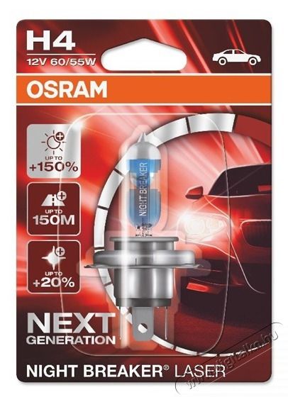 Osram Night Breaker Laser 64193NL-01B H4/12V/60W/4050K f&eacute;nysz&oacute;r&oacute; H&aacute;ztart&aacute;s / Otthon / K&uuml;lt&eacute;r - Vil&aacute;g&iacute;t&aacute;s / elektromoss&aacute;g - L&aacute;mpa kieg&eacute;sz&iacute;tő - 413858
