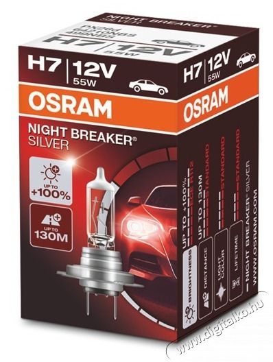 Osram Night Breaker Silver 64210NBS-01B H7/12V/55W f&eacute;nysz&oacute;r&oacute; H&aacute;ztart&aacute;s / Otthon / K&uuml;lt&eacute;r - Vil&aacute;g&iacute;t&aacute;s / elektromoss&aacute;g - L&aacute;mpa kieg&eacute;sz&iacute;tő - 413807