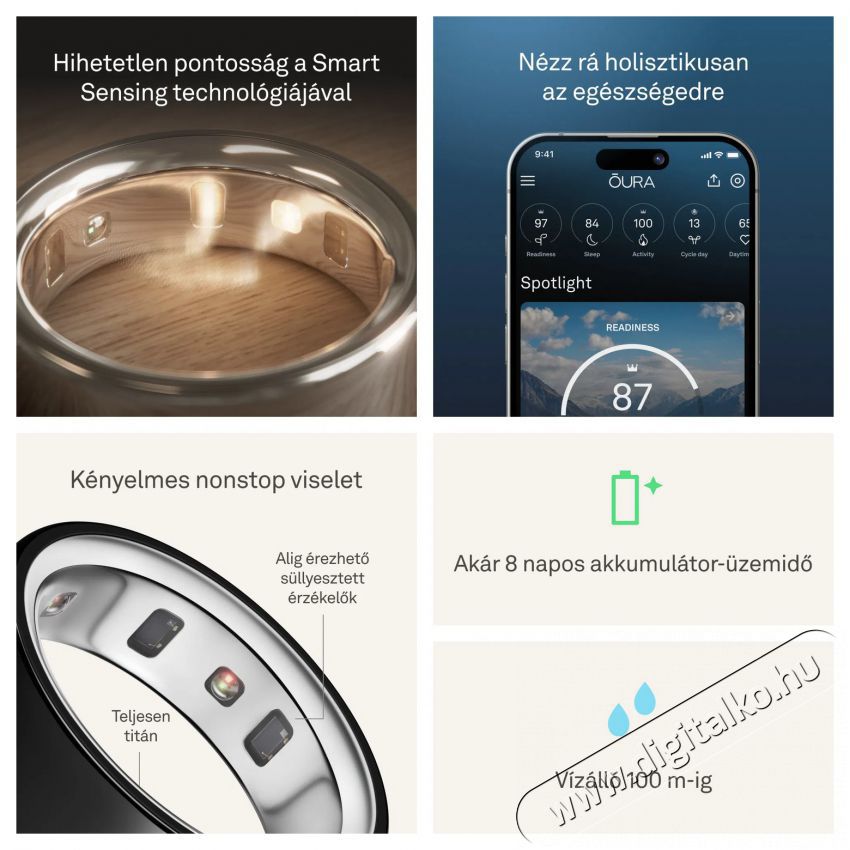 Oura Ring 4 Black, 11 Mobil / Kommunik&aacute;ci&oacute; / Smart - Okos eszk&ouml;z - Egy&eacute;b okos eszk&ouml;z - 527709