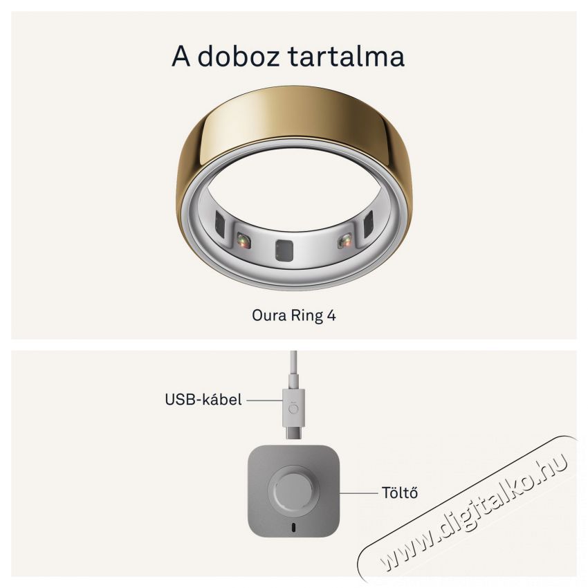 Oura Ring 4 Gold, 8 Mobil / Kommunik&aacute;ci&oacute; / Smart - Okos eszk&ouml;z - Egy&eacute;b okos eszk&ouml;z - 527742