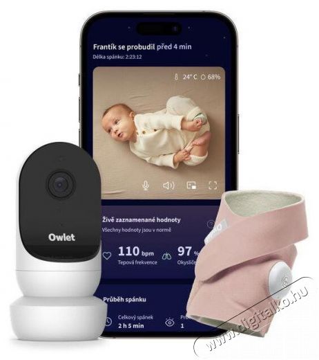Owlet Dream Sock okos zokni 0-18 hónapig + Cam 2 kamera - Rózsaszín Szépségápolás / Egészség - Baba mama termék - Bébiőr / babafigyelő - 505554