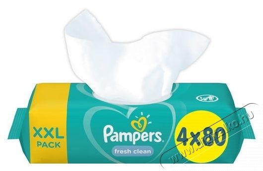 PAMPERS Fresh Clean XXL 4 &times; 80 db Nedves t&ouml;rlőkendő Sz&eacute;ps&eacute;g&aacute;pol&aacute;s / Eg&eacute;szs&eacute;g - Baba mama term&eacute;k - Egy&eacute;b baba mama term&eacute;k - 531417