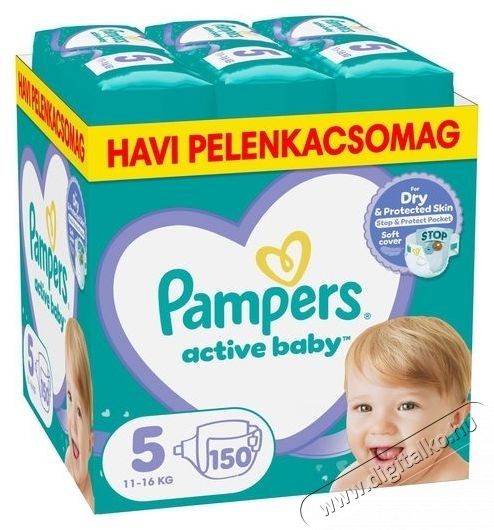 PAMPERS Active Baby 5 (150 db) Eldobhat&oacute; pelenka Sz&eacute;ps&eacute;g&aacute;pol&aacute;s / Eg&eacute;szs&eacute;g - Baba mama term&eacute;k - Egy&eacute;b baba mama term&eacute;k - 534783