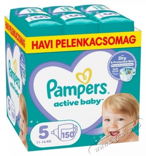 PAMPERS Active Baby 5 (150 db) Eldobhat&oacute; pelenka Sz&eacute;ps&eacute;g&aacute;pol&aacute;s / Eg&eacute;szs&eacute;g - Baba mama term&eacute;k - Egy&eacute;b baba mama term&eacute;k - 534783
