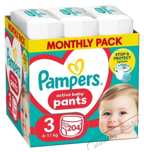 PAMPERS Pants 3 (204 db) Bugyipelenka Sz&eacute;ps&eacute;g&aacute;pol&aacute;s / Eg&eacute;szs&eacute;g - Baba mama term&eacute;k - Egy&eacute;b baba mama term&eacute;k - 534784