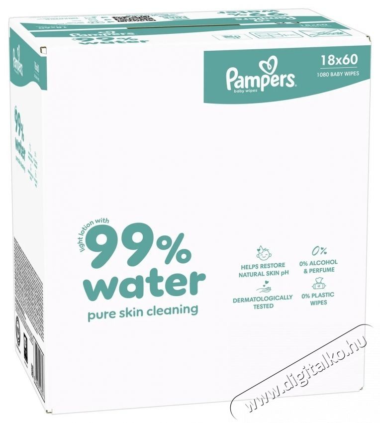 PAMPERS Pampers 99  Water, 1080 db (18x 60 db) Sz&eacute;ps&eacute;g&aacute;pol&aacute;s / Eg&eacute;szs&eacute;g - Baba mama term&eacute;k - Egy&eacute;b baba mama term&eacute;k - 537967