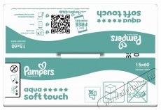 PAMPERS Pampers Aqua Soft Touch, 900 db (15x 60 db) Sz&eacute;ps&eacute;g&aacute;pol&aacute;s / Eg&eacute;szs&eacute;g - Baba mama term&eacute;k - Egy&eacute;b baba mama term&eacute;k - 537968