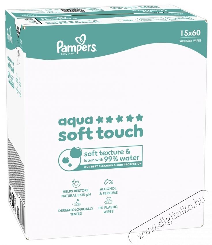 PAMPERS Pampers Aqua Soft Touch, 900 db (15x 60 db) Sz&eacute;ps&eacute;g&aacute;pol&aacute;s / Eg&eacute;szs&eacute;g - Baba mama term&eacute;k - Egy&eacute;b baba mama term&eacute;k - 537968