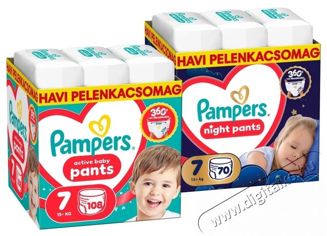 PAMPERS Pants Night 7 (70 db) + PAMPERS Pants 7 (108 db) Sz&eacute;ps&eacute;g&aacute;pol&aacute;s / Eg&eacute;szs&eacute;g - Baba mama term&eacute;k - Egy&eacute;b baba mama term&eacute;k - 537962