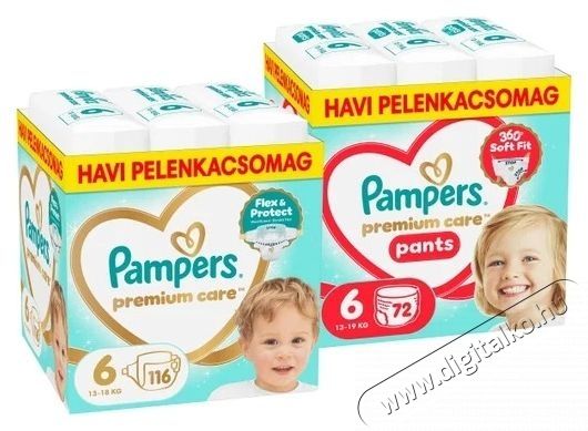 PAMPERS Premium Care Pants 6 (72 db) + PAMPERS Premium Care 6 (116 db) Sz&eacute;ps&eacute;g&aacute;pol&aacute;s / Eg&eacute;szs&eacute;g - Baba mama term&eacute;k - Egy&eacute;b baba mama term&eacute;k - 537947