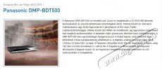 PANASONIC DMP-BDT500 Audio-Video / Hifi / Multimédia - CD / DVD / Blu-Ray / Multimédia készülék - Blu-ray lejátszó - 254199