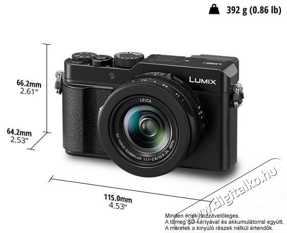 PANASONIC DC-LX100 II kompakt f&eacute;nyk&eacute;pezőg&eacute;p F&eacute;nyk&eacute;pezőg&eacute;p / kamera - Kompakt f&eacute;nyk&eacute;pezőg&eacute;p - Norm&aacute;l tud&aacute;s&uacute; kompakt - 354408