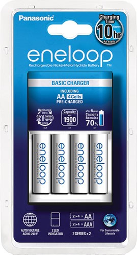 PANASONIC eneloop BQ-CC18 + 4 db AA akku 1900mAh töltőszett (K-KJ18MCC40E) Akkuk és töltők - Elem méretű akku és töltő - Szettben - 281912