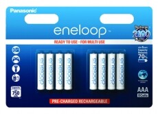 PANASONIC eneloop AAA akku (750mAh) (BK-4MCCE/8BE) 8db Akkuk és töltők - Elem méretű akku és töltő - Akku - 302460