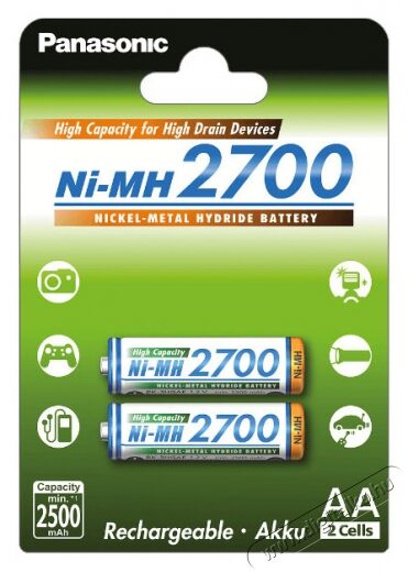 PANASONIC eneloop AA akku (2700mAh) (BK-3HGAE/2BE) 2db Akkuk és töltők - Elem méretű akku és töltő - Akku - 302457