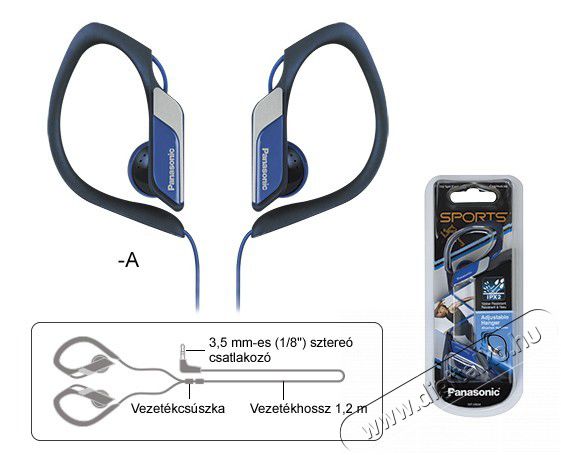 PANASONIC RP-HS34 (RP-HS34E-A) fülhallgató - kék Audio-Video / Hifi / Multimédia - Fül és Fejhallgatók - Fülhallgató - 293993
