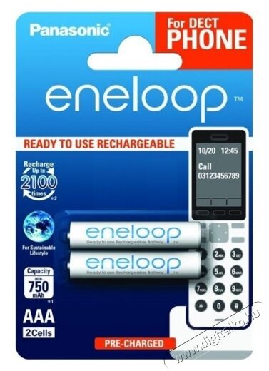 PANASONIC Eneloop BK4MCCE-2DE 750mAh 2xAAA akkucsomag Akkuk és töltők - Elem méretű akku és töltő - Akku - 310194