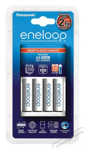 PANASONIC eneloop töltő + 4db 1900 mAh AA (KKJ55MCC40E) szett Akkuk és töltők - Elem méretű akku és töltő - Szettben - 307906