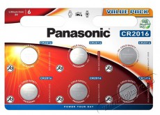 PANASONIC CR2016 3V lítium gombelem 6db/csomag Akkuk és töltők - Elem - 462792