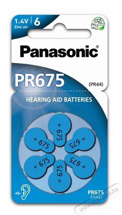 PANASONIC PR-675(44)/6LB PR675 cink-levegő hallókészülék elem 6 db/csomag Akkuk és töltők - Elem - 464018