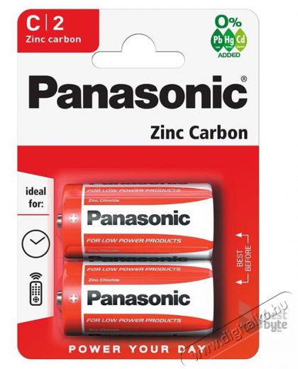 PANASONIC RedZinc R14RZ/2BP C/baby cink-mangán tartós elem 2 db/csomag Akkuk és töltők - Elem - 464020