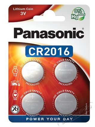 PANASONIC CR2016 3V lítium gombelem 4db/csomag Akkuk és töltők - Elem - 462790