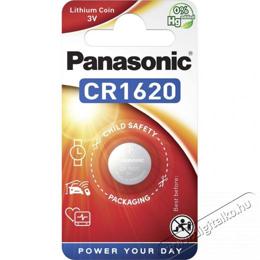 PANASONIC CR1620 3V lítium gombelem 1db/csomag Akkuk és töltők - Elem - 462846