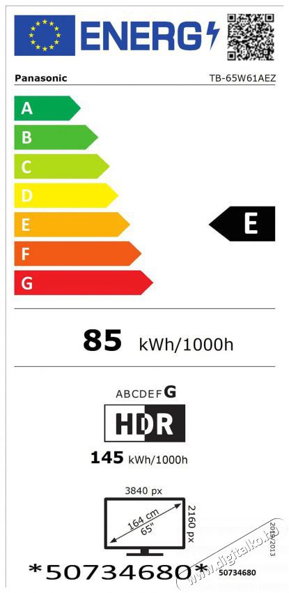 PANASONIC TB-65W61AEZ Telev&iacute;zi&oacute;k - LED telev&iacute;zi&oacute; - UHD 4K felbont&aacute;s&uacute; - 512149