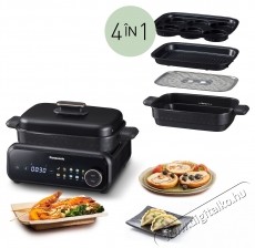 PANASONIC NF-GM400KXE 4 az 1-ben multifunkci&oacute;s grill, 1524 W, 40  C&ndash;250  C, 9 program, 4 serpenyő, t&ouml;bb mint 80 recept, v&iacute;zszűrős f&uuml;stelsz&iacute;v&oacute;, fekete Konyhai term&eacute;kek - Konyhai kisg&eacute;p (s&uuml;t&eacute;s / főz&eacute;s / hűt&eacute;s / &eacute;telk&eacute;sz&iacute;t&eacute;s) - Kontakt grill s&uuml;tő / s&uuml;tőlap - 533636