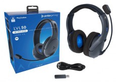 PDP LVL50 PlayStation 4 vezeték nélküli szürke headset Audio-Video / Hifi / Multimédia - Fül és Fejhallgatók - Fejhallgató mikrofonnal / headset - 455710