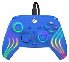 PDP 049-024-BL Afterglow Wave Xbox Series X|S/Xbox One/PC RGB LED kék vezetékes kontroller Iroda és számítástechnika - Játék konzol - Kontroller - 500131