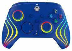 PDP 049-024-BL Afterglow Wave Xbox Series X|S/Xbox One/PC RGB LED kék vezetékes kontroller Iroda és számítástechnika - Játék konzol - Kontroller - 500131