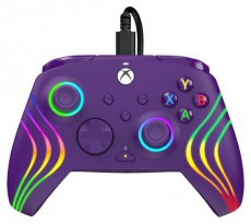 PDP 049-024-PR Afterglow Wave Xbox Series X|S/Xbox One/PC RGB LED lila vezetékes kontroller Iroda és számítástechnika - Játék konzol - Kontroller - 500132