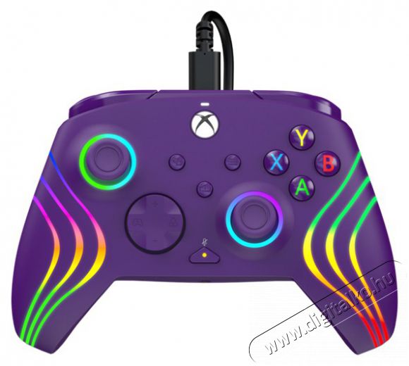 PDP 049-024-PR Afterglow Wave Xbox Series X|S/Xbox One/PC RGB LED lila vezetékes kontroller Iroda és számítástechnika - Játék konzol - Kontroller - 500132