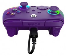 PDP 049-024-PR Afterglow Wave Xbox Series X|S/Xbox One/PC RGB LED lila vezetékes kontroller Iroda és számítástechnika - Játék konzol - Kontroller - 500132