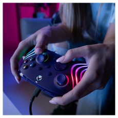PDP 049-024-PR Afterglow Wave Xbox Series X|S/Xbox One/PC RGB LED lila vezetékes kontroller Iroda és számítástechnika - Játék konzol - Kontroller - 500132