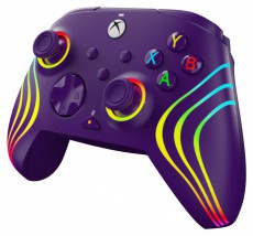 PDP 049-024-PR Afterglow Wave Xbox Series X|S/Xbox One/PC RGB LED lila vezetékes kontroller Iroda és számítástechnika - Játék konzol - Kontroller - 500132