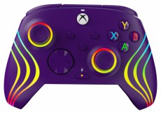 PDP 049-024-PR Afterglow Wave Xbox Series X|S/Xbox One/PC RGB LED lila vezetékes kontroller Iroda és számítástechnika - Játék konzol - Kontroller - 500132